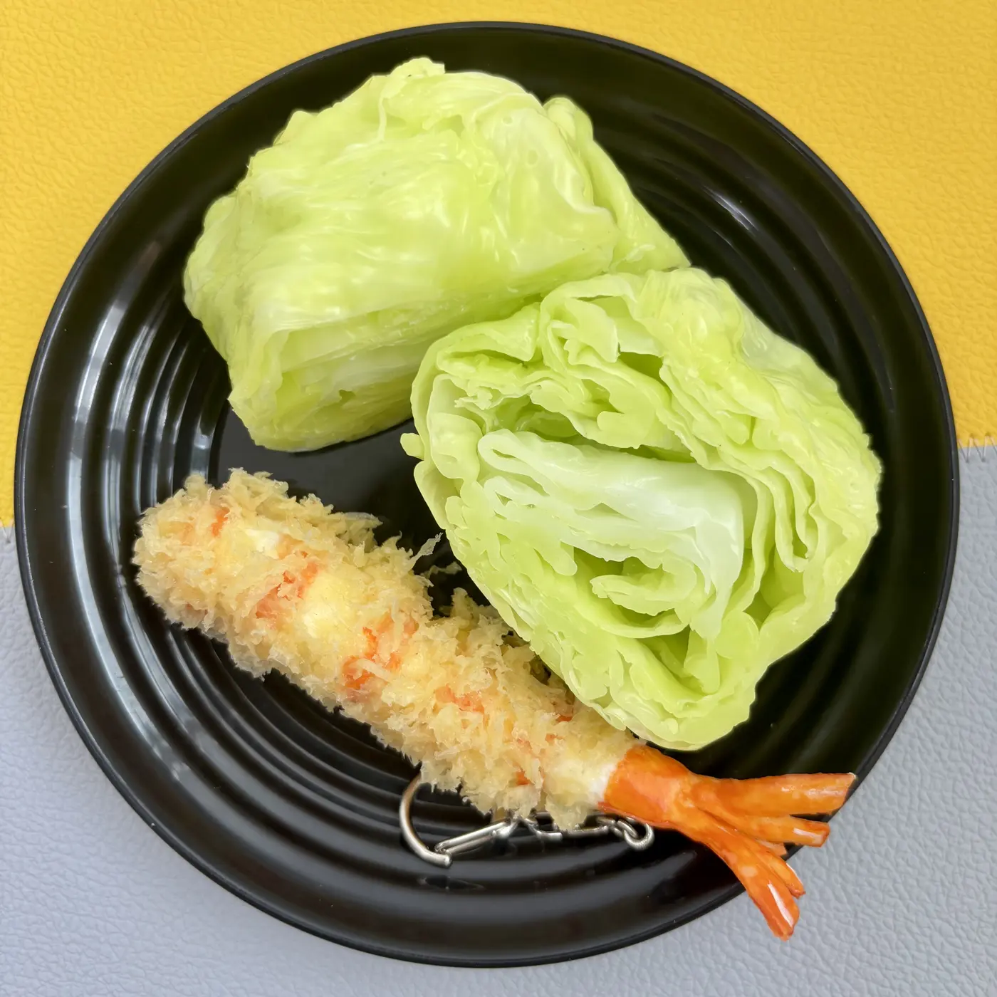 蝋のレタスとえび天